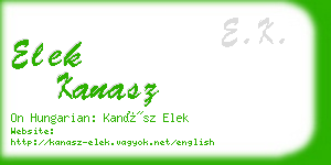 elek kanasz business card